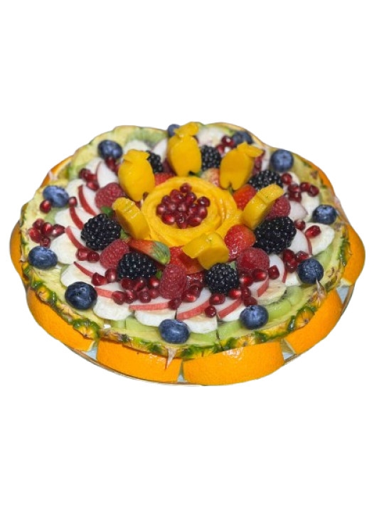 Achta & fruit plate with honey and nuts